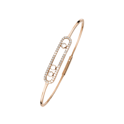 Move Pavé Thin Pink Gold Diamond Bracelet