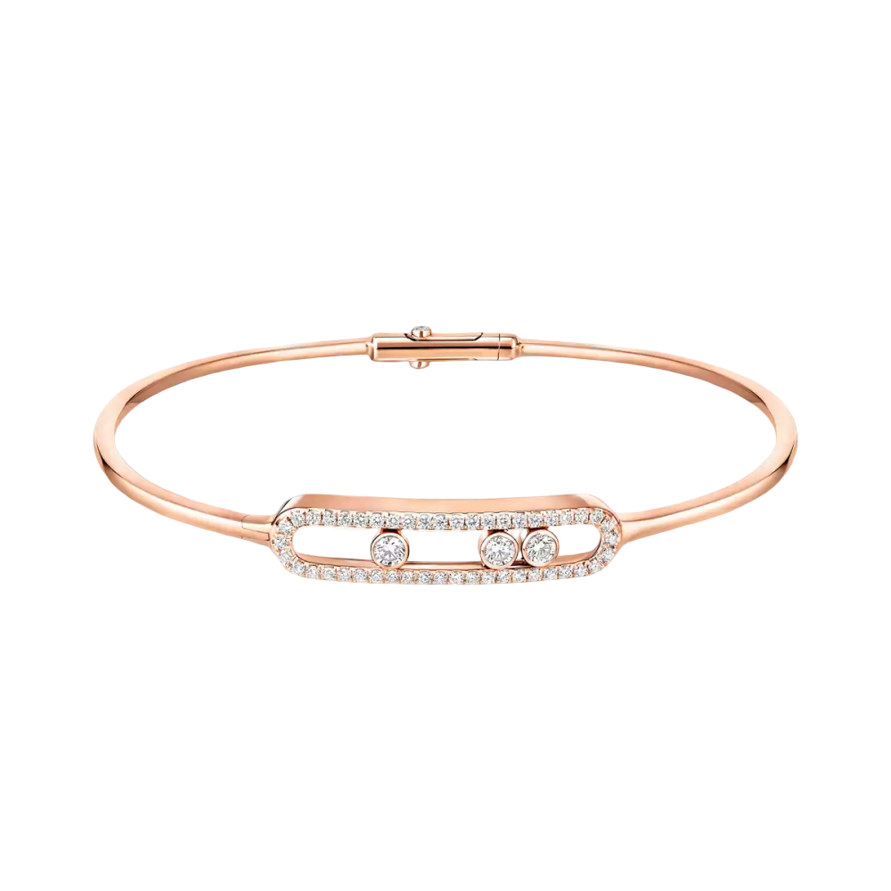 Jonc Move Pavé Bracelet Diamant Or Rose