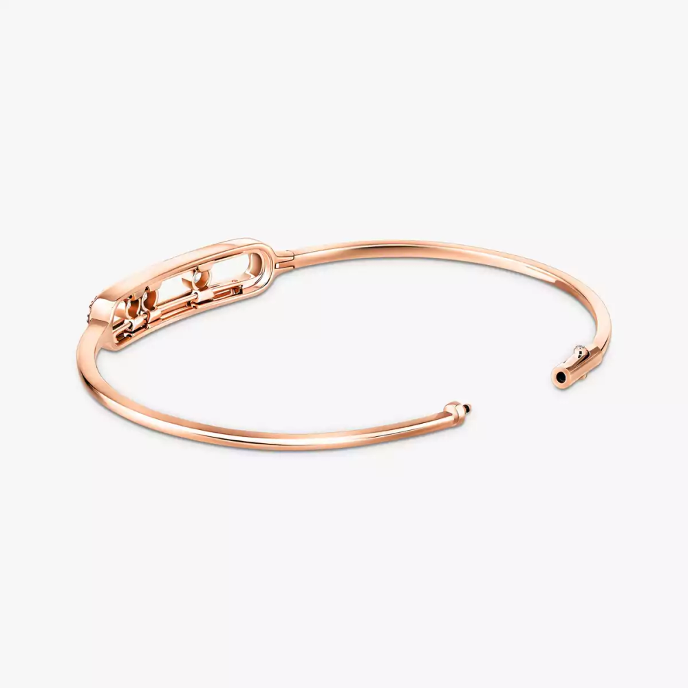 Jonc Move Pavé Bracelet Diamant Or Rose