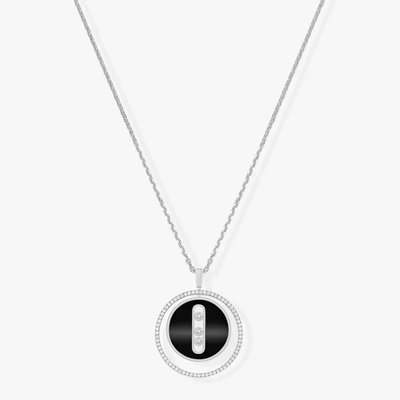Lucky Move MM Onyx Collier Diamant Or Blanc