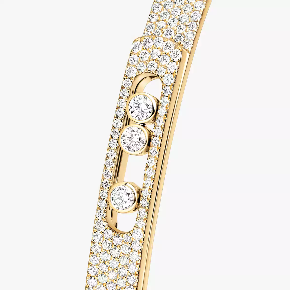 Move Noa SM Pavé Bangle Yellow Gold Diamond Bracelet