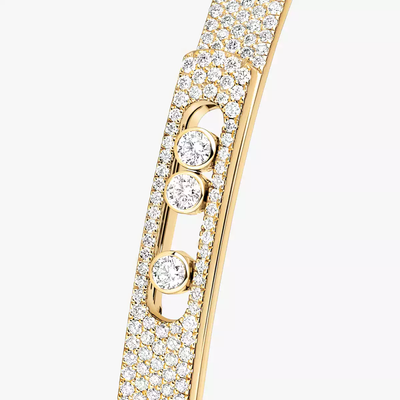Move Noa SM Pavé Bangle Yellow Gold Diamond Bracelet