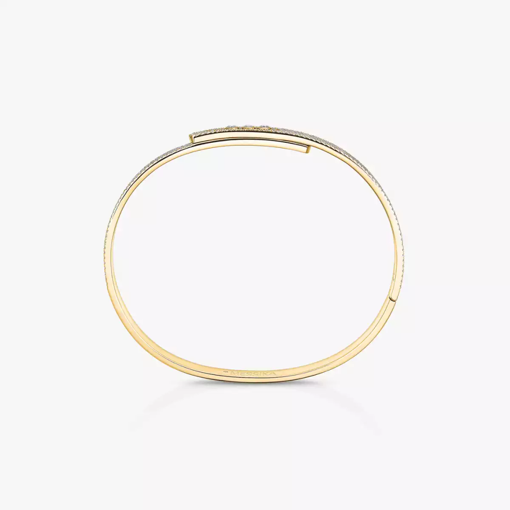 Move Noa SM Pavé Bangle Yellow Gold Diamond Bracelet