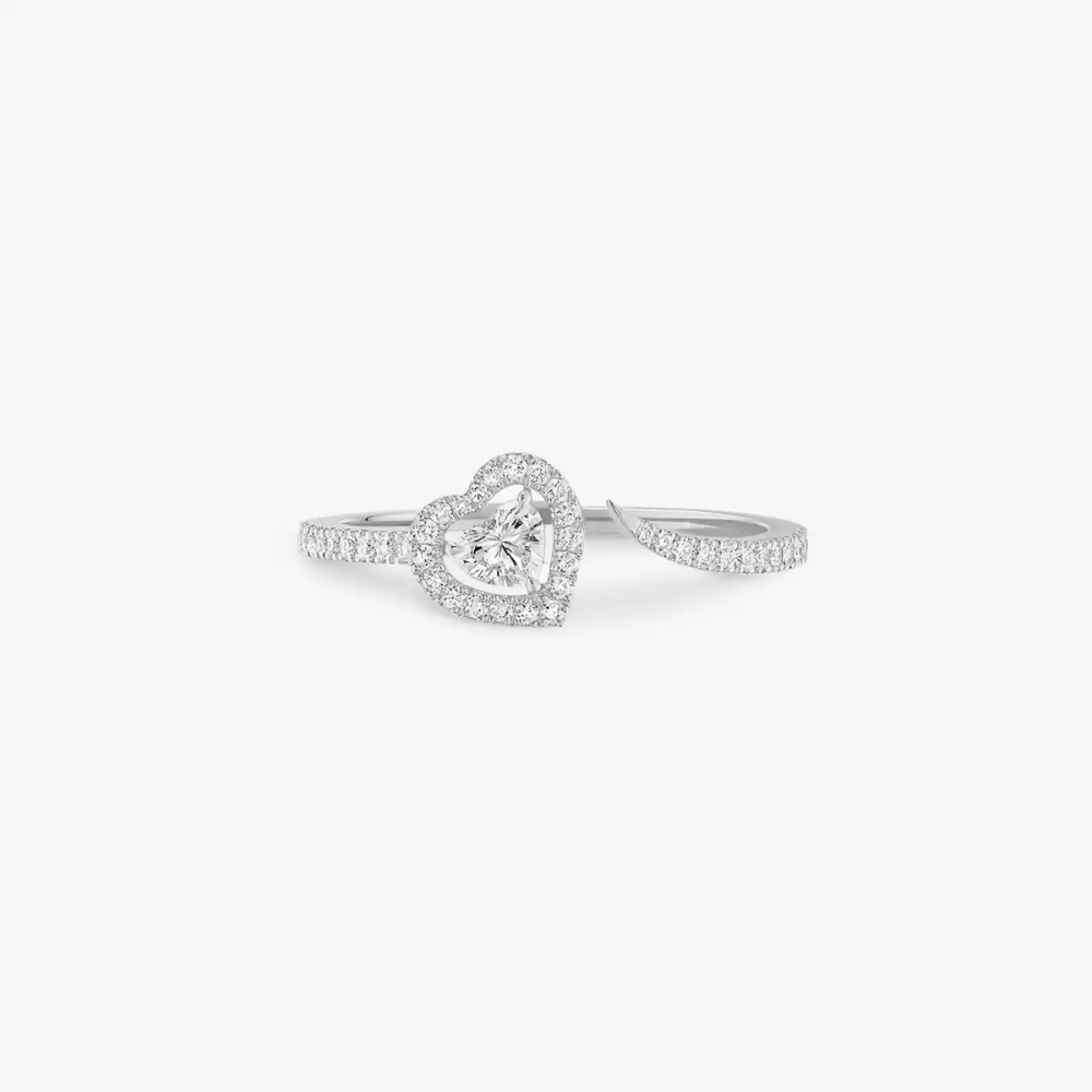 Bague Joy diamant cœur pavée 0,15ct Bague Diamant Or Blanc