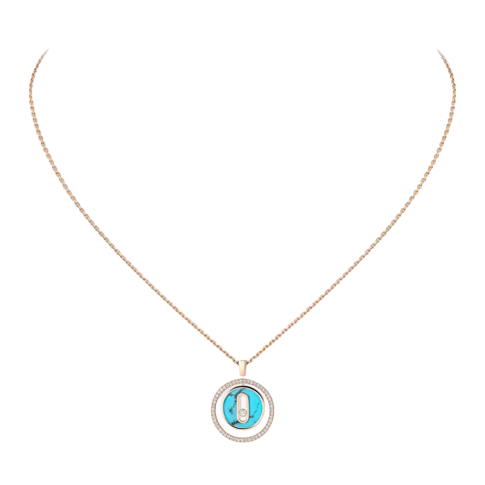 Collier turquoise Lucky Move PM Collier Diamant Or Rose