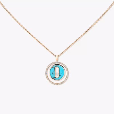 Collier turquoise Lucky Move PM Collier Diamant Or Rose