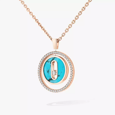 Collier turquoise Lucky Move PM Collier Diamant Or Rose