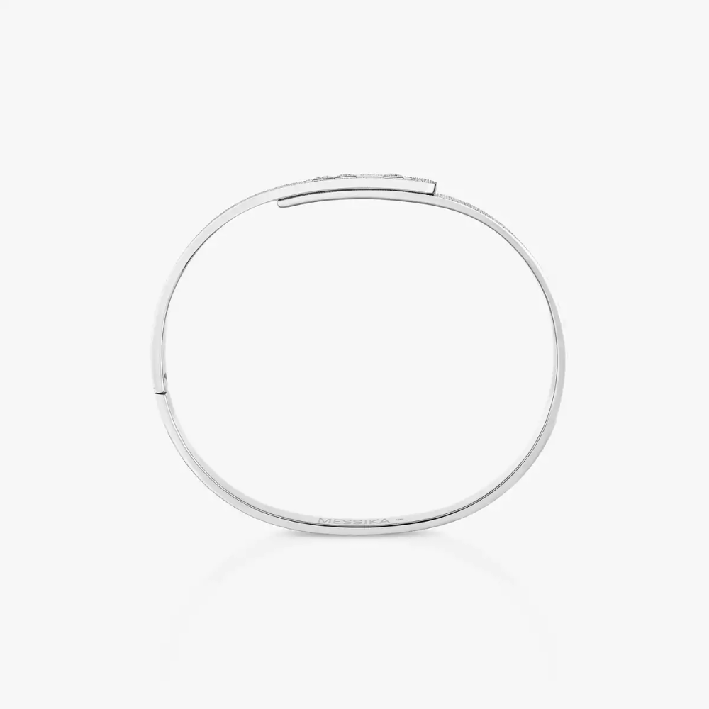 Bangle Move Noa Ciselé Grandes Tailles Bracelet Diamant Or Blanc