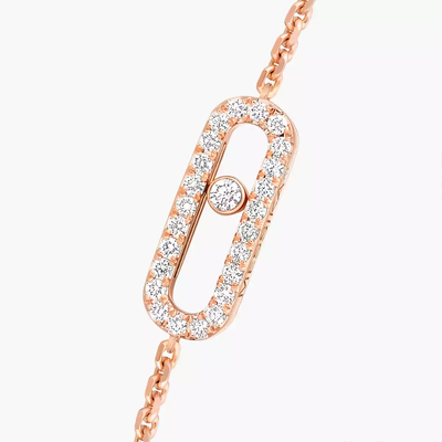 Move Uno Pavé Pink Gold Diamond Bracelet