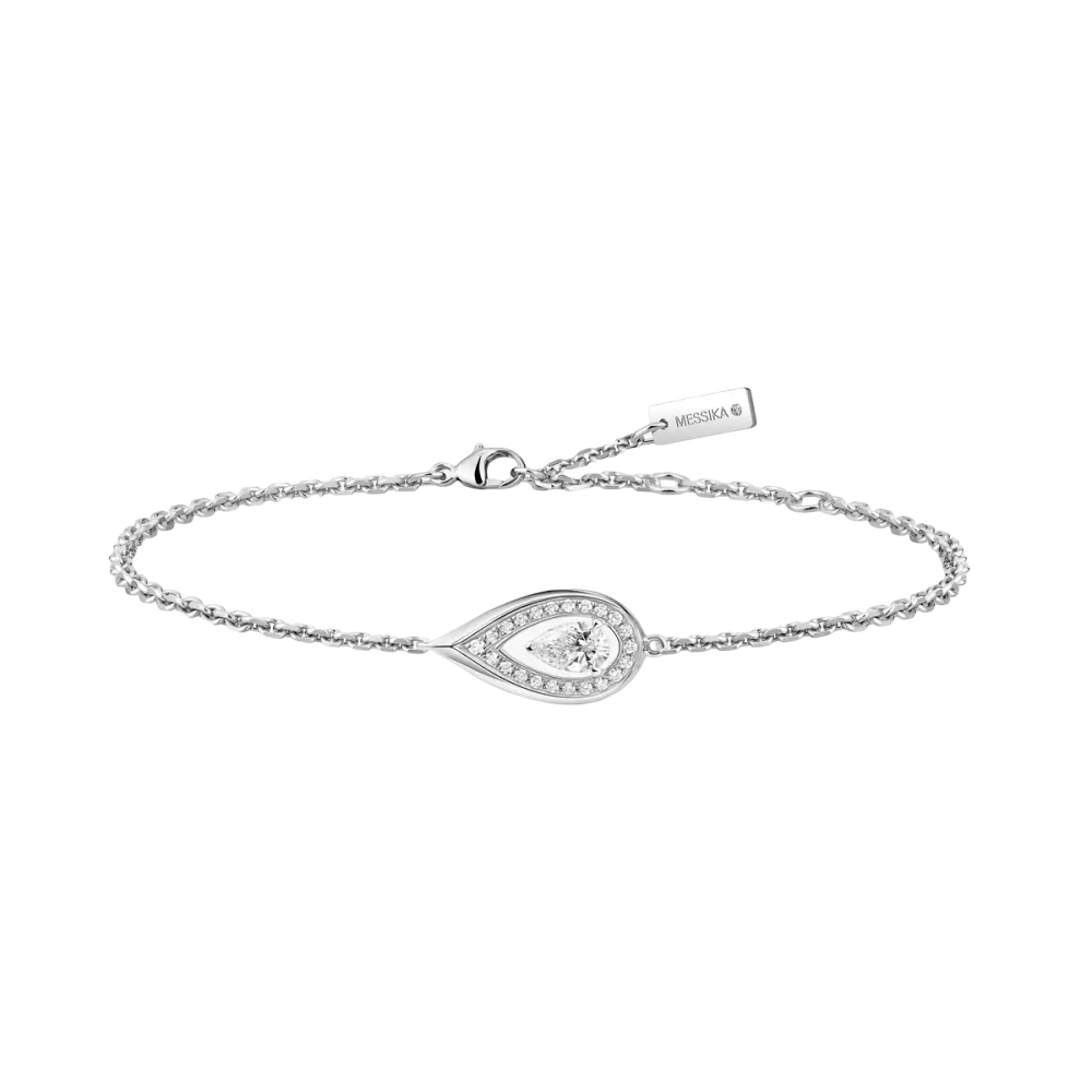 Bracelet Fiery 0,10ct Bracelet Diamant Or Blanc