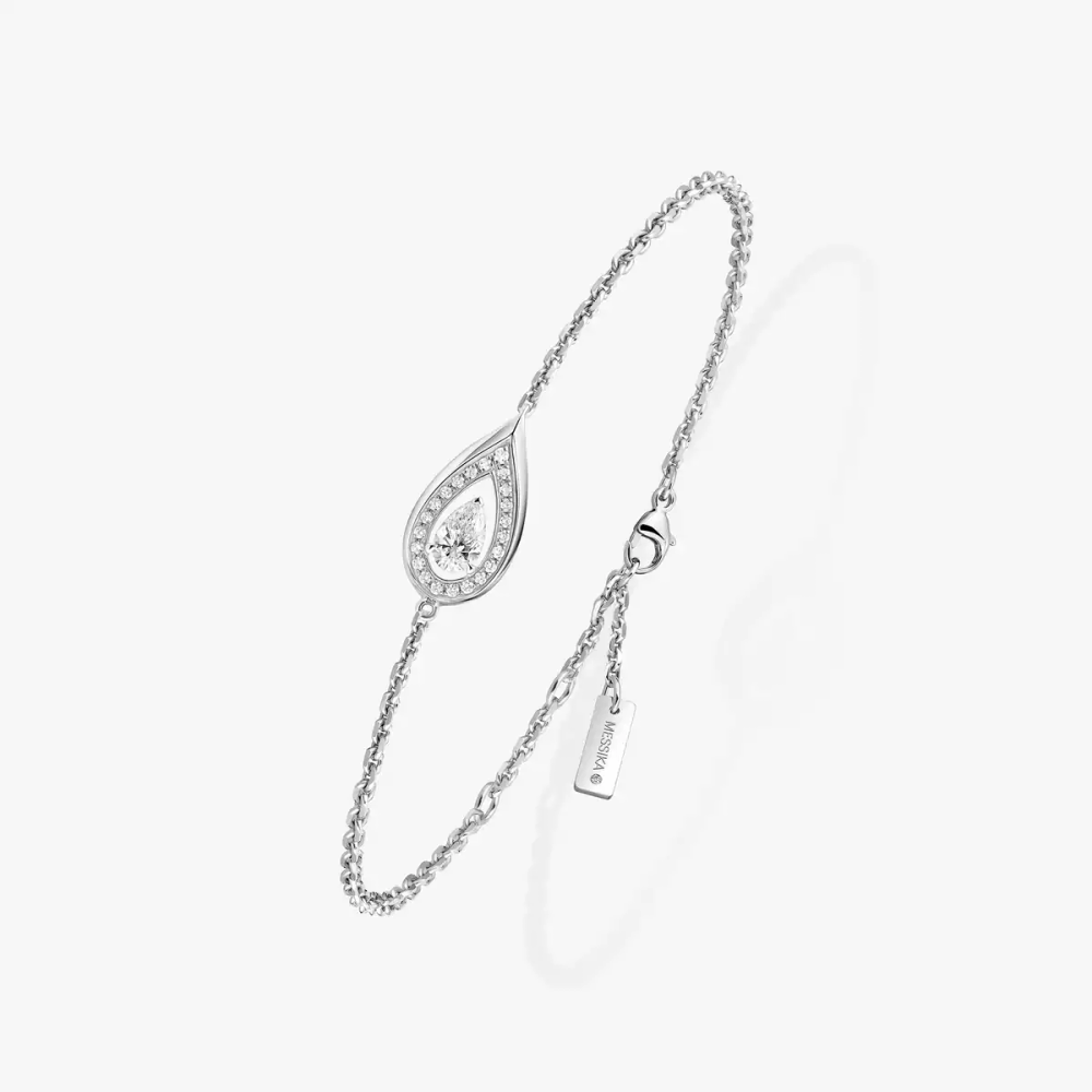 Bracelet Fiery 0,10ct Bracelet Diamant Or Blanc