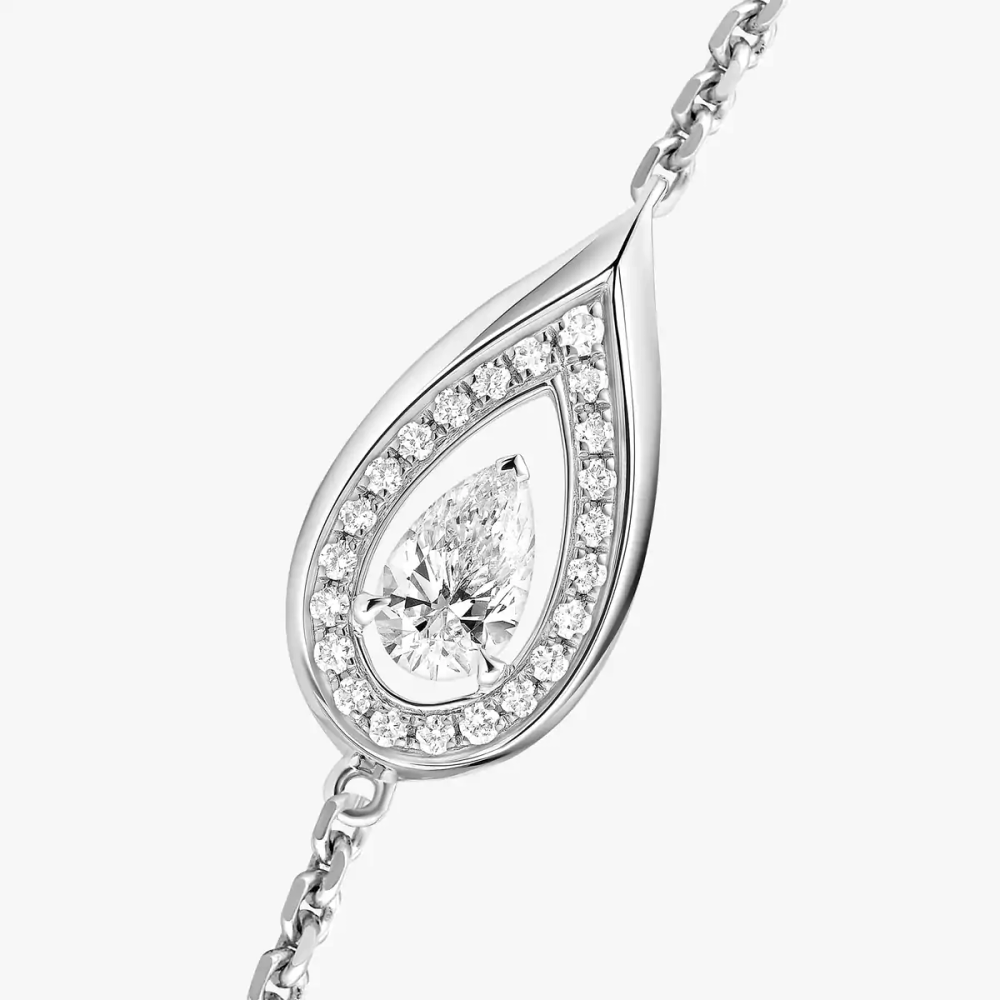 Bracelet Fiery 0,10ct Bracelet Diamant Or Blanc