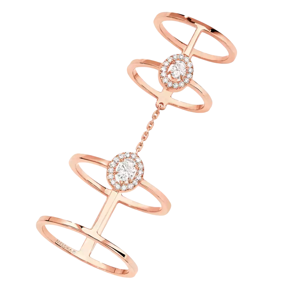 Bague double Glam'Azone Bague Diamant Or Rose
