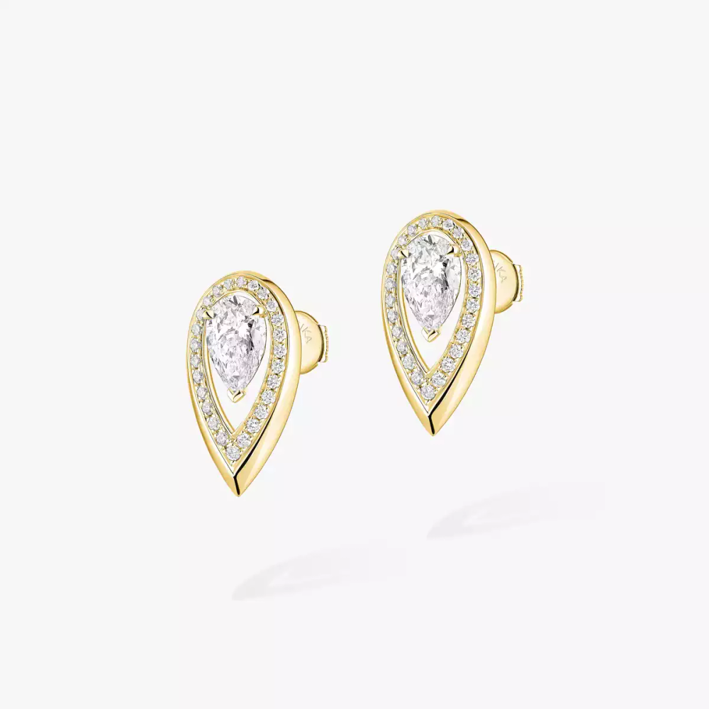 Fiery 0,40ct Boucles d'oreilles Diamant Or Jaune