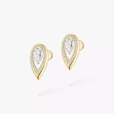 Fiery 0,40ct Boucles d'oreilles Diamant Or Jaune