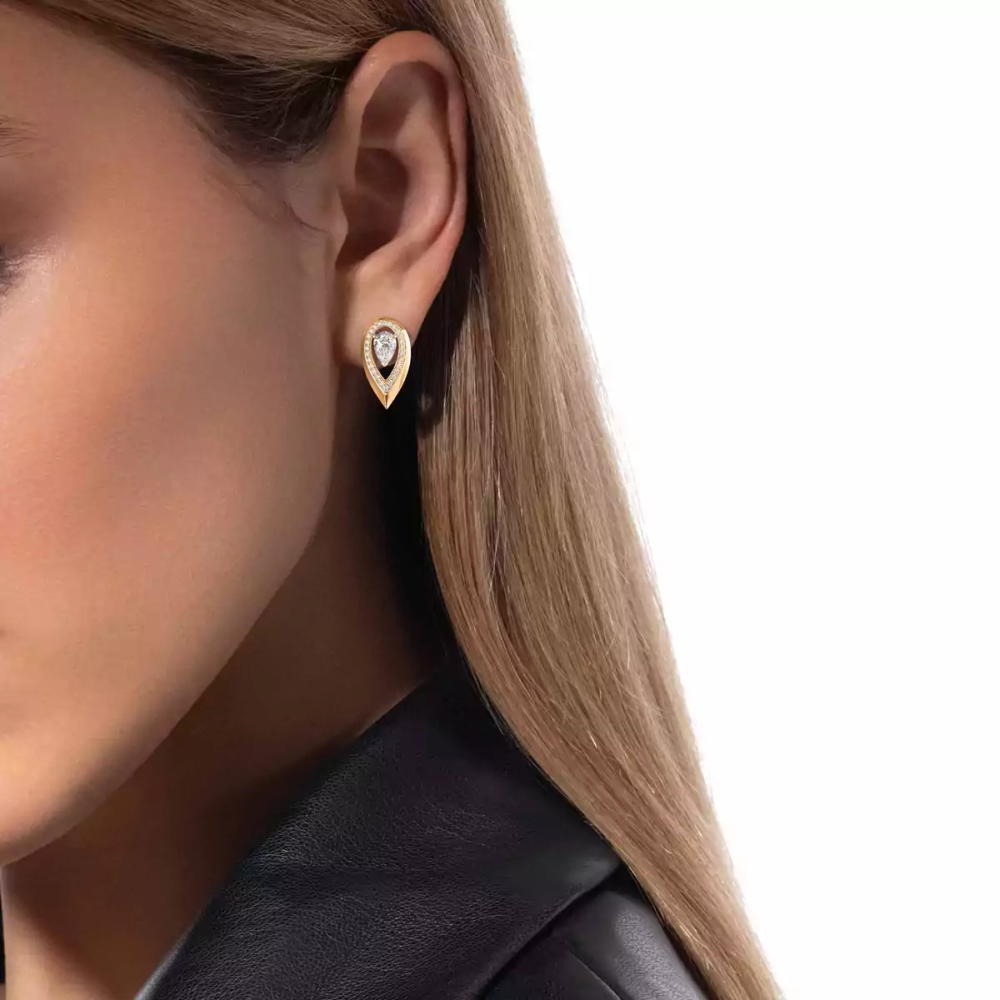 Fiery 0,40ct Boucles d'oreilles Diamant Or Jaune