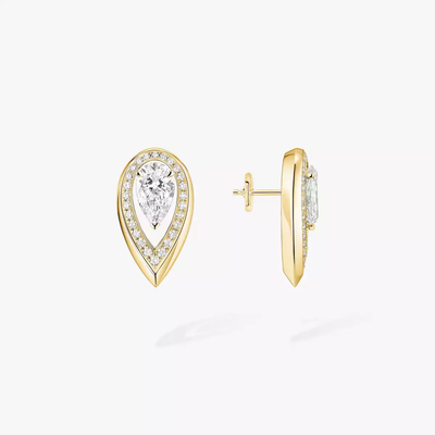 Fiery 0,40ct Boucles d'oreilles Diamant Or Jaune