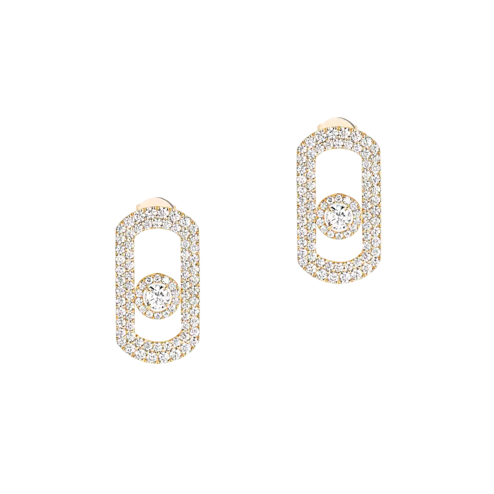 Boucles d'oreilles pavées So Move Boucles d'oreilles Diamant Or Jaune