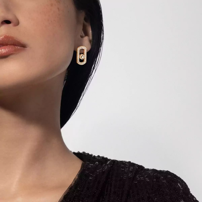 Boucles d'oreilles pavées So Move Boucles d'oreilles Diamant Or Jaune