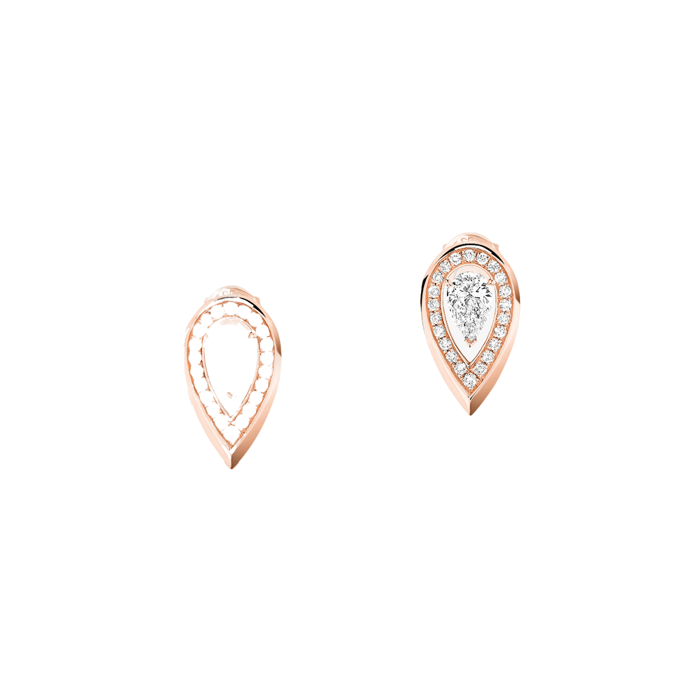 Fiery 0.10ct Pink Gold Diamond Earrings