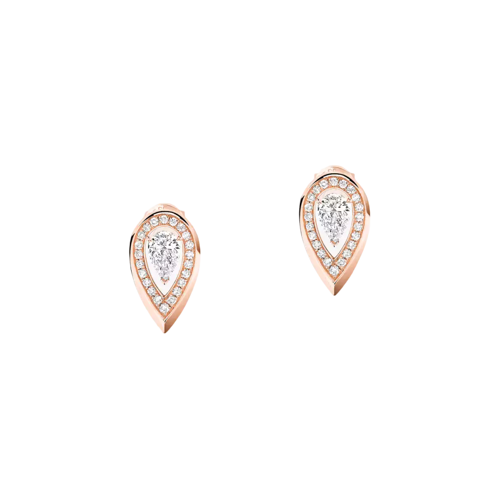 Fiery 0,10ct Boucles d'oreilles Diamant Or Rose