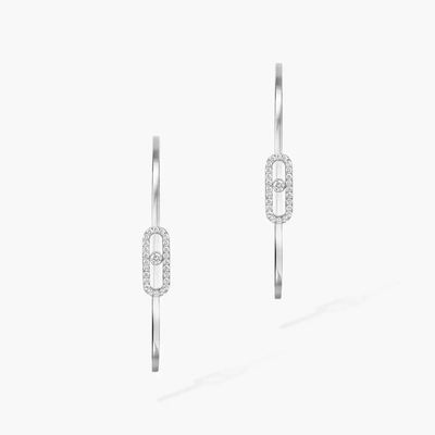 Créoles Move Uno GM Boucles d'oreilles Diamant Or Blanc