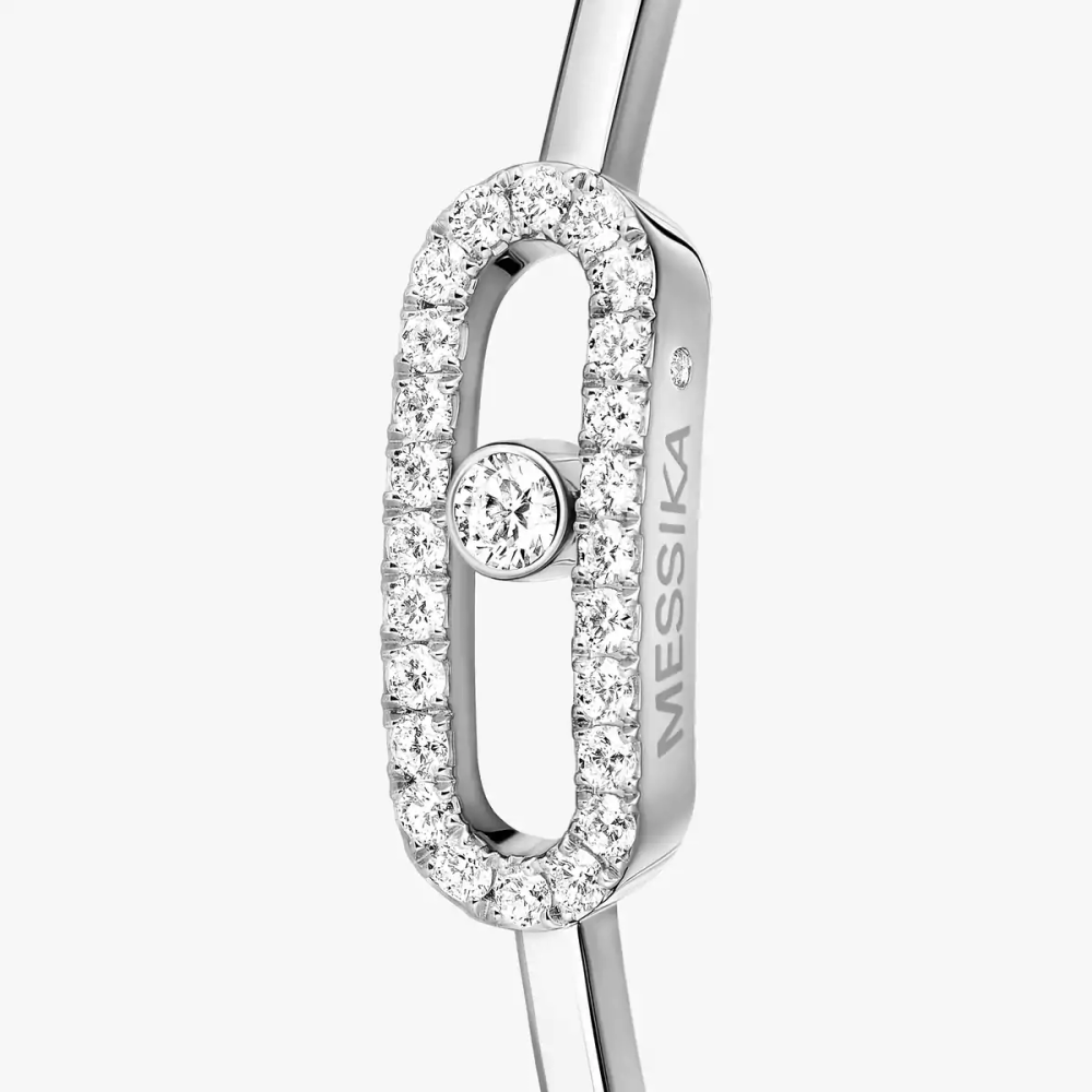 Créoles Move Uno GM Boucles d'oreilles Diamant Or Blanc