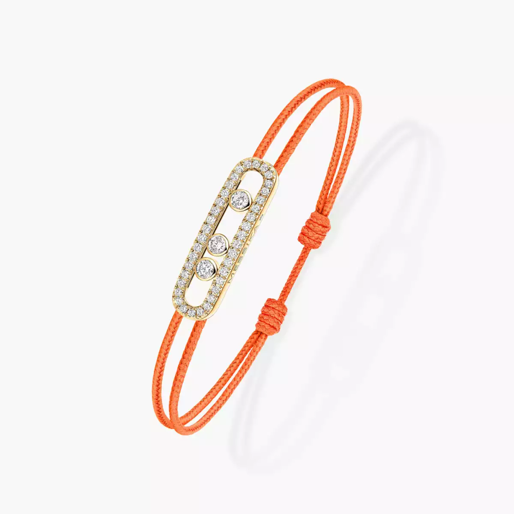 Bracelet cordon orange pavé Messika Care(s) Bracelet Diamant Or Jaune