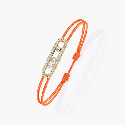 Bracelet cordon orange pavé Messika Care(s) Bracelet Diamant Or Jaune