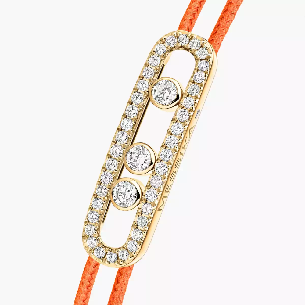 Bracelet cordon orange pavé Messika Care(s) Bracelet Diamant Or Jaune