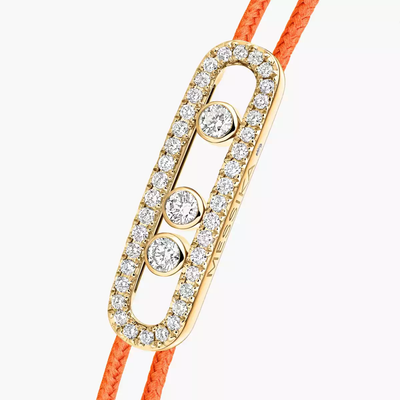 Bracelet cordon orange pavé Messika Care(s) Bracelet Diamant Or Jaune