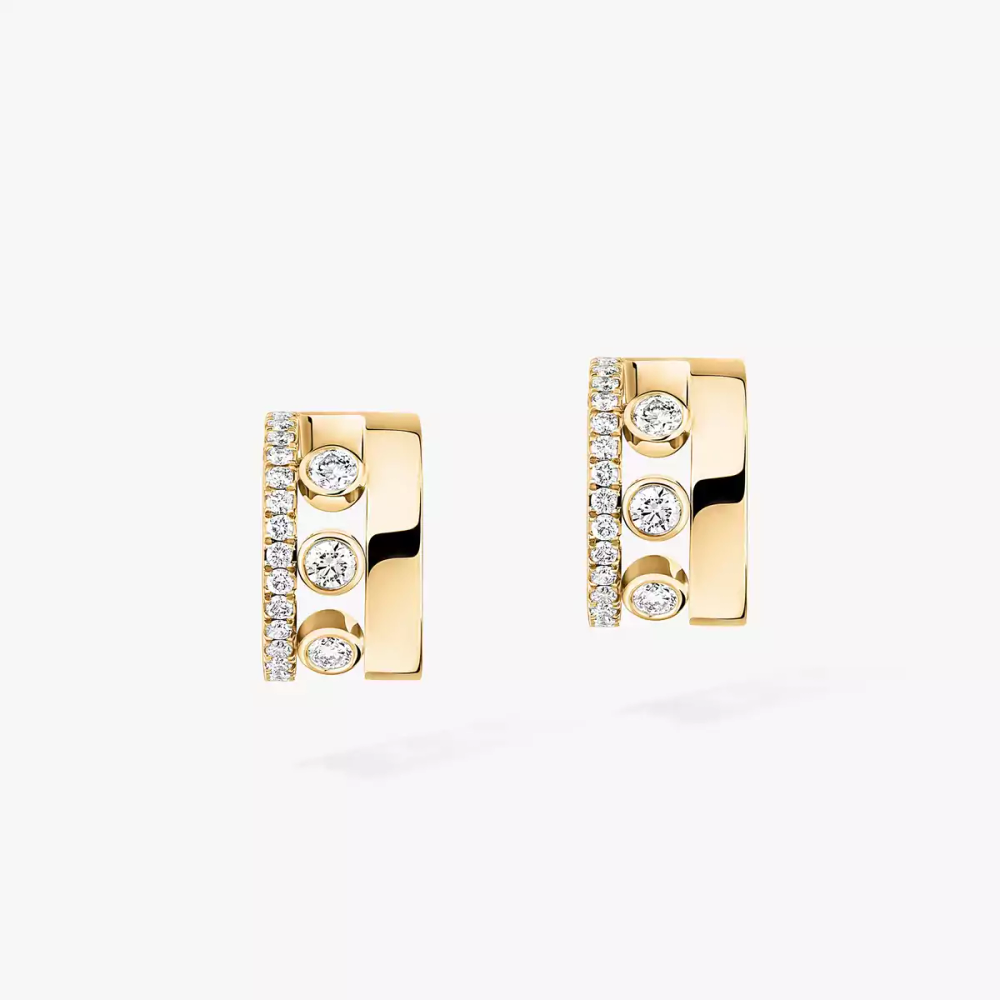 Mini Créoles Move Romane Boucles d'oreilles Diamant Or Jaune
