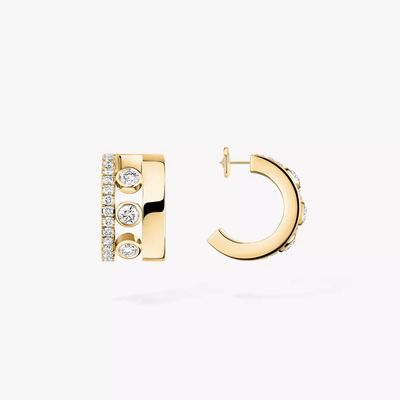 Mini Créoles Move Romane Boucles d'oreilles Diamant Or Jaune