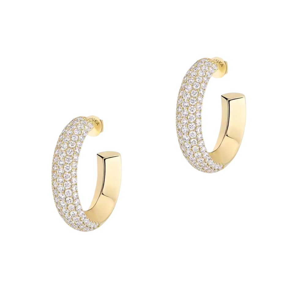 Divine Enigma SM hoop earrings Yellow Gold Diamond Earrings