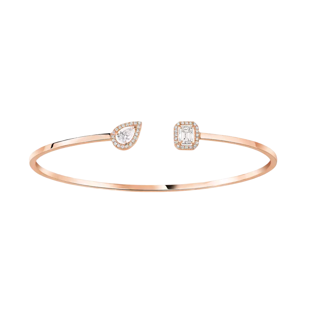 Jonc My Twin Toi & Moi 0,15ct Bracelet Diamant Or Rose