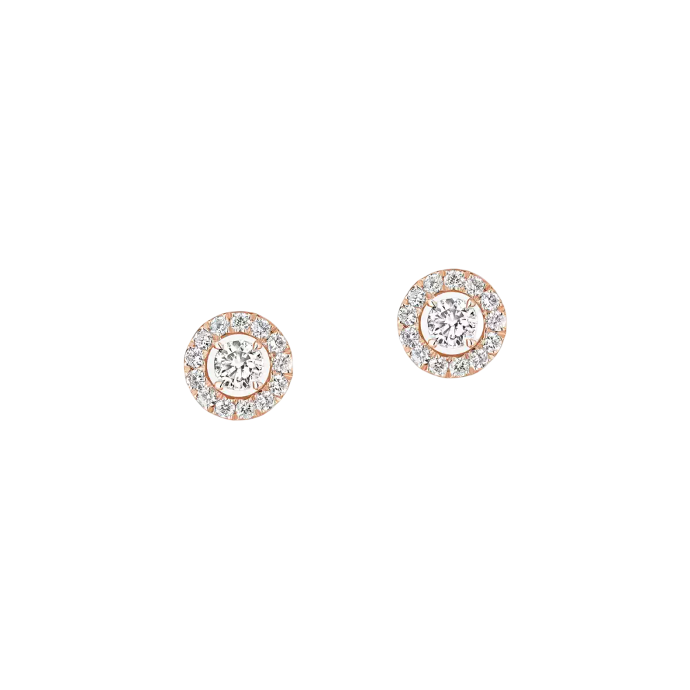 Joy Diamants Ronds 0,03ct Boucles d'oreilles Diamant Or Rose