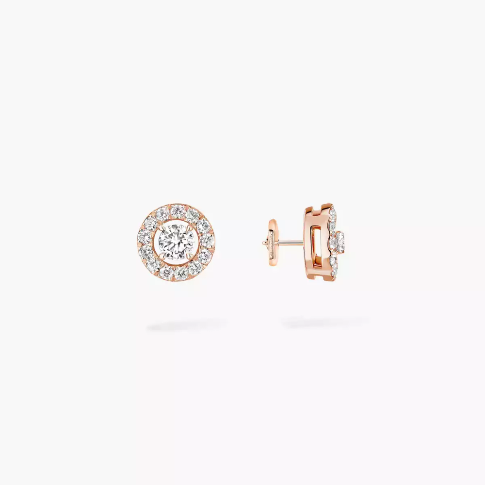 Joy Diamants Ronds 0,03ct Boucles d'oreilles Diamant Or Rose