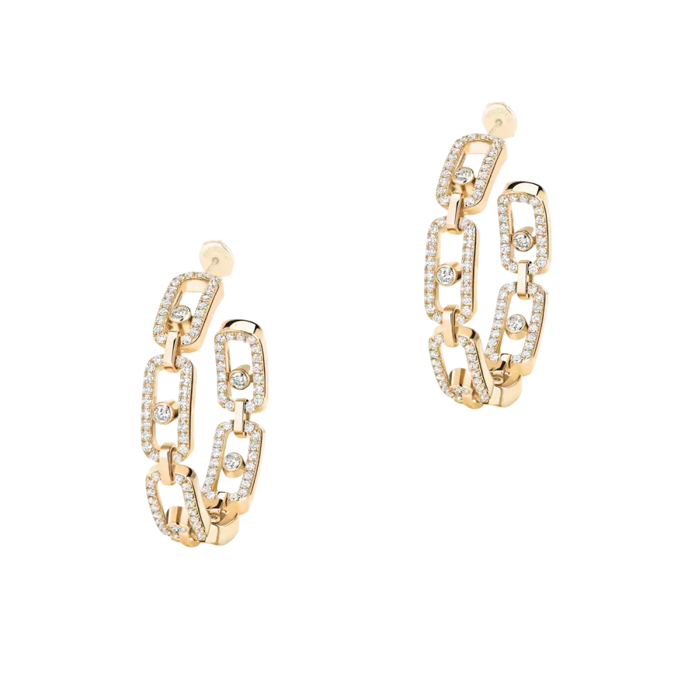 Créoles Move Link PM Boucles d'oreilles Diamant Or Jaune
