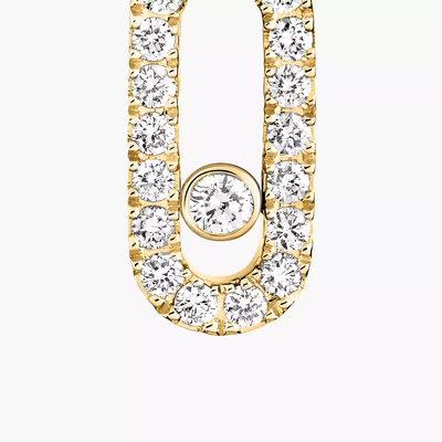 Move Uno Single Hoop Yellow Gold Diamond Earrings