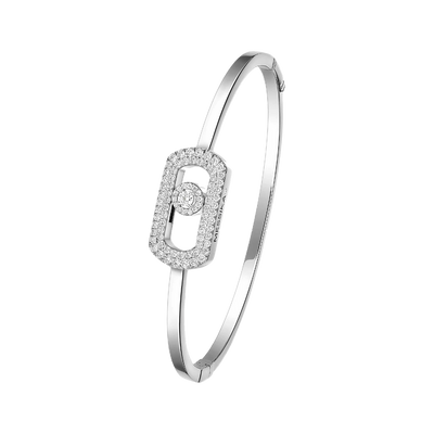 So Move Pavé Bangle White Gold Diamond Bracelet