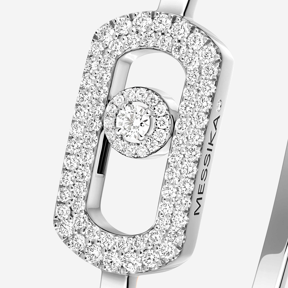 So Move Pavé Bangle White Gold Diamond Bracelet