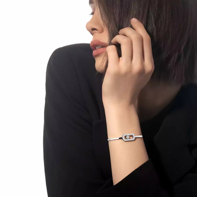 So Move Pavé Bangle White Gold Diamond Bracelet