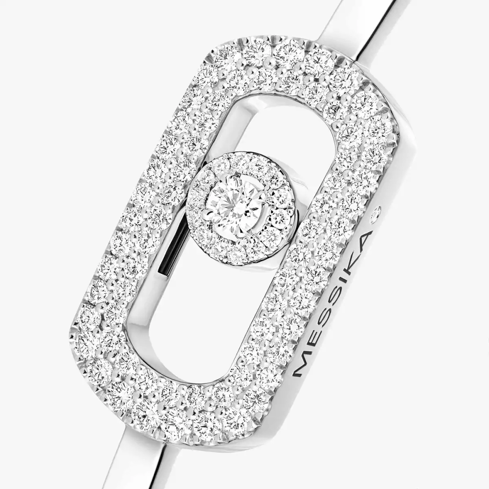 So Move Pavé Bangle White Gold Diamond Bracelet