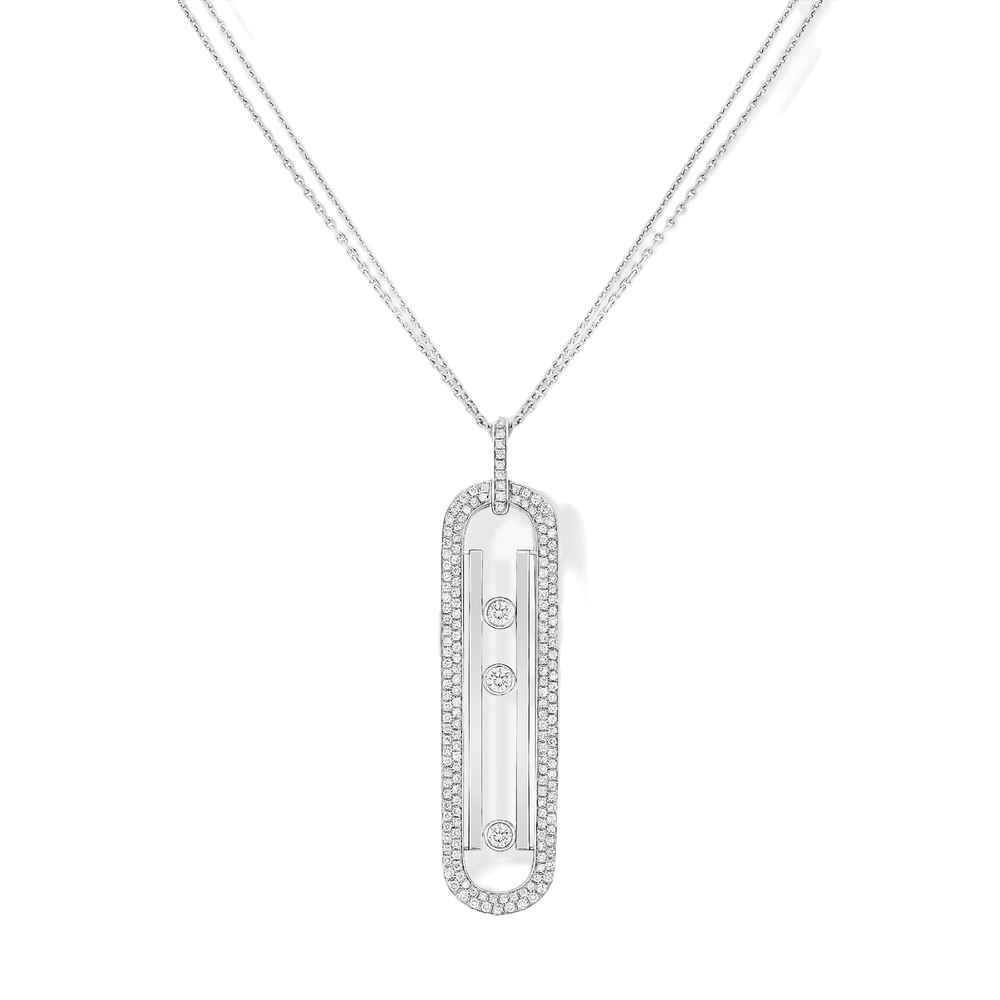Move 10th Anniversary White Gold Diamond Necklace