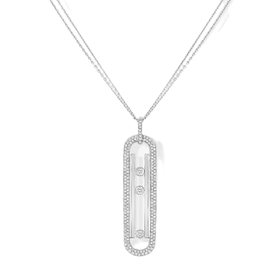 Move 10th Anniversary White Gold Diamond Necklace