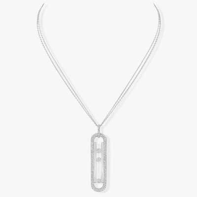 Move 10th Anniversary White Gold Diamond Necklace