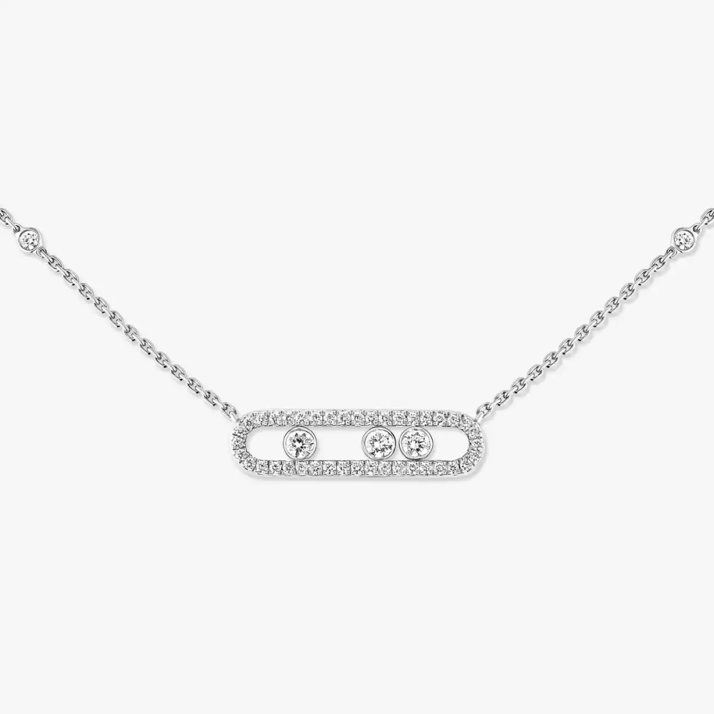 Collier pavé Baby Move Collier Diamant Or Blanc