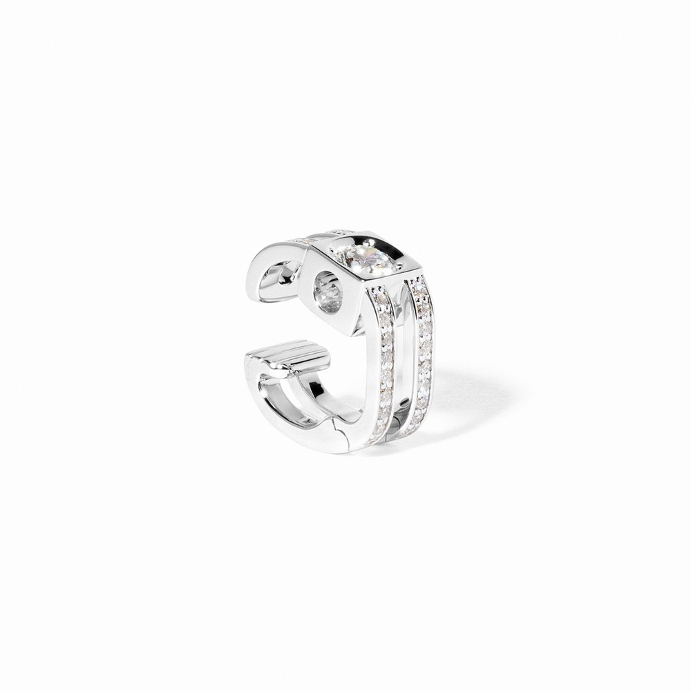 Bague D'oreilles Le Cube Diamant Grand Modèle Pavée