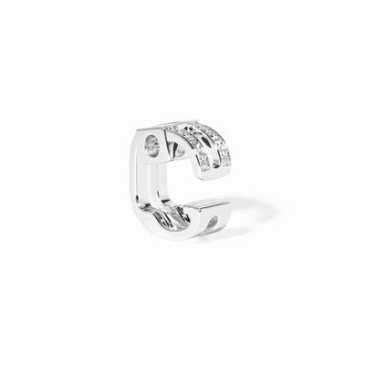 Bague D'oreilles Le Cube Diamant Grand Modèle Pavée