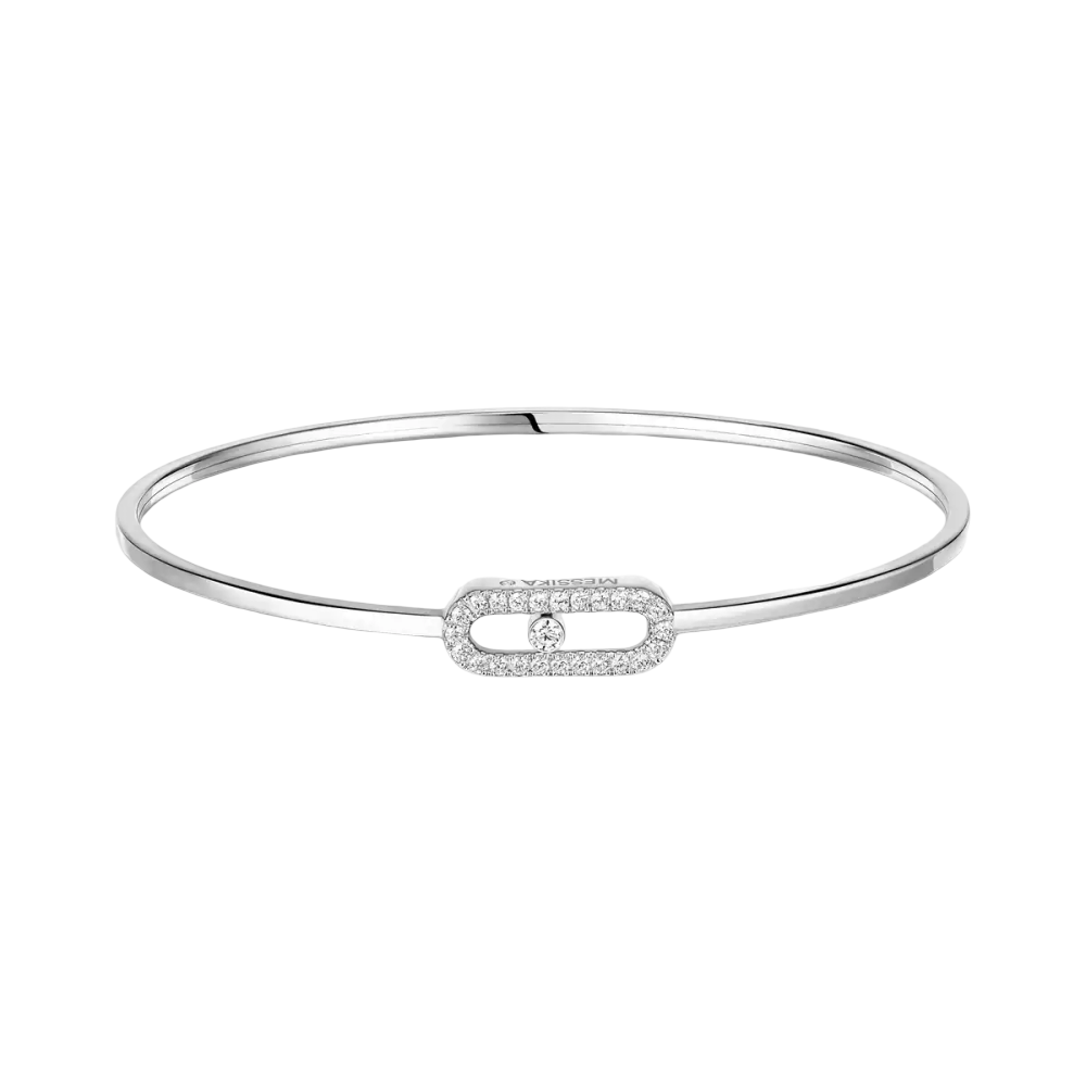 Jonc Flex Move Uno Pavé Bracelet Diamant Or Blanc